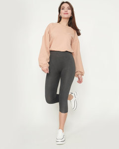 Women's 3/4 length dark gray leggings - Clothing