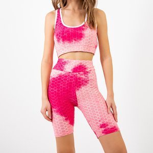 Women's Pink 2 Piece Sports Tie Dye Set - Clothing