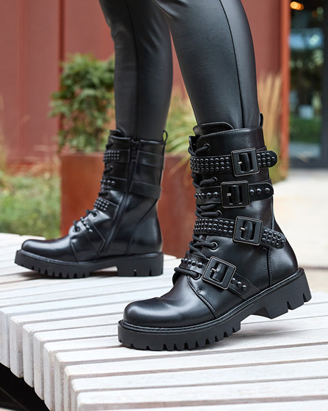 Women's bagger boots with decorative stripes Dorophy- Footwear