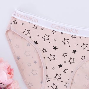 Women's beige briefs with stars - Underwear