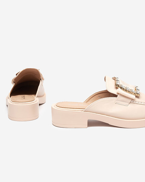 Women's beige slippers a'la loafers Delaqi - Shoes