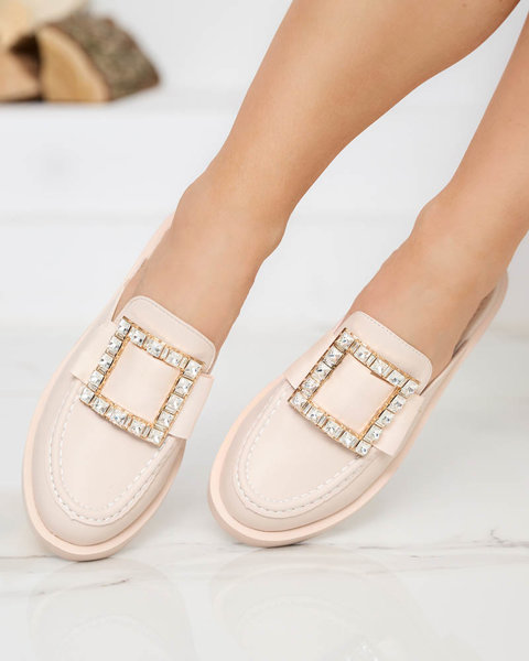 Women's beige slippers a'la loafers Delaqi - Shoes