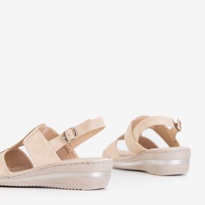 Women's beige wedge sandals Fregato - Shoes