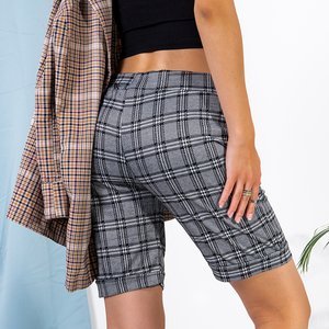Women's black houndstooth shorts above the knee - Clothing