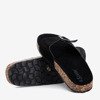 Women's black slippers with a Lovinka buckle - Footwear