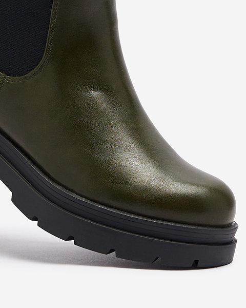 Women's boots on a thicker sole in dark green Rasassi- Footwear