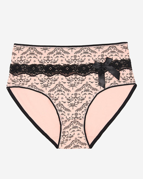 Women's briefs with a print in pink PLUS SIZE- Underwear