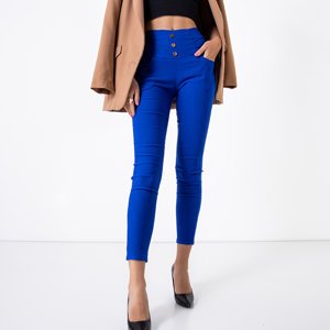 Women's cobalt buttoned treggings - Trousers