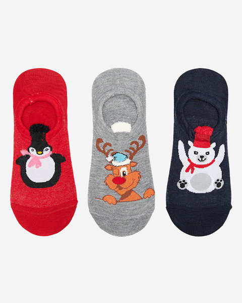 Women's foot socks with Christmas print 3/pack - Underwear
