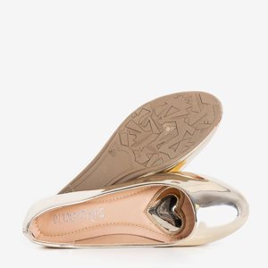 Women's gold lacquered ballerinas Fama - Footwear