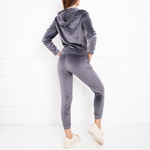 Women's gray velor J'adore tracksuit - Clothing