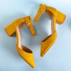 Women's mustard colored stiletto pumps Lux - Footwear