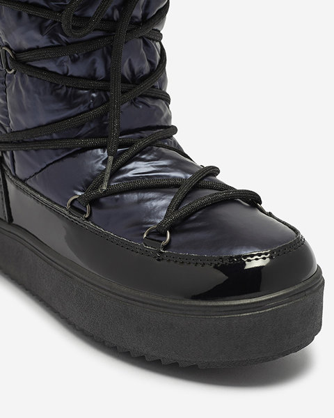 Women's navy blue lacquered snow boots Luccav- Footwear