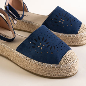 Women's navy blue sandals a'la espadrilles Tiseria - Shoes