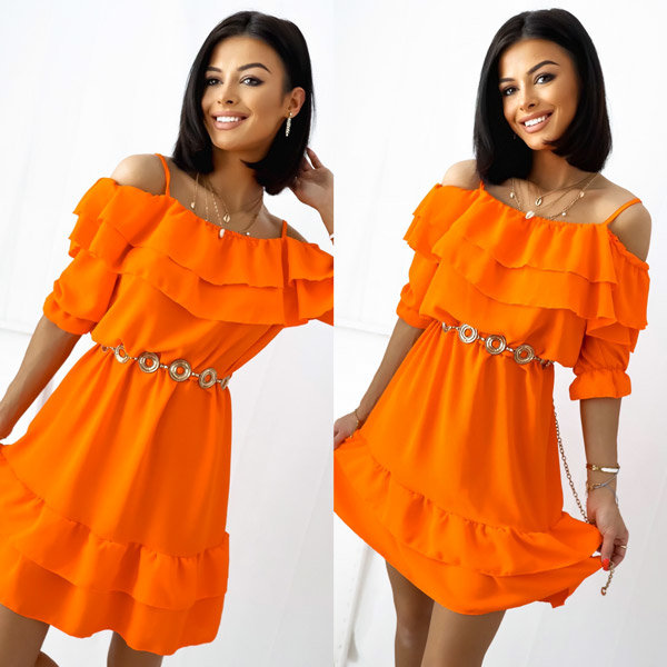 Women's orange Spanish dress - Clothing