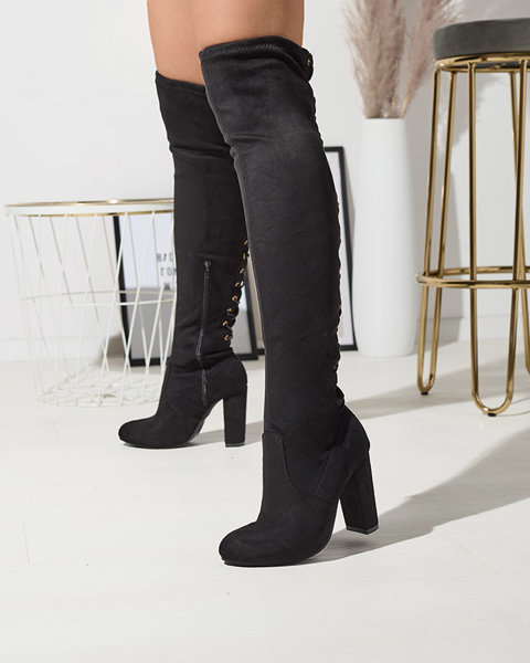 Women's over-the-knee boots in black Zetot- Footwear