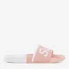 Women's pink slippers with Supera inscription - Footwear