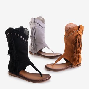 Women's sandals a'la high-uppers in gray Izmira - Shoes