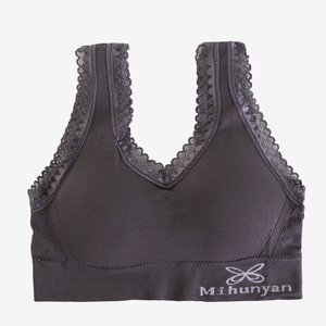 Women's seamless dark gray bra - Underwear