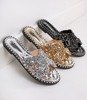 Women's silver sequin slippers Hemessa - Footwear