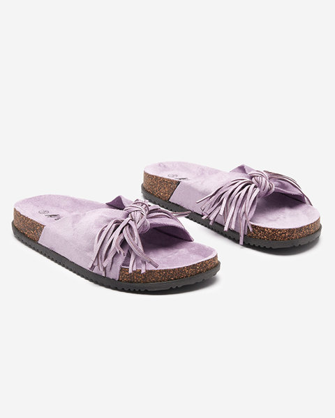 Women's slippers with purple tassels Guttis - Footwear