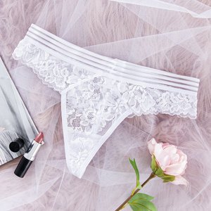 Women's white lace thong - Underwear