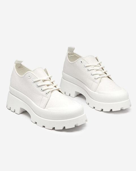 Women's white lace-up shoes Rozia - Footwear