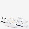 Women's white openwork sneakers with pink inserts Sipra - Footwear