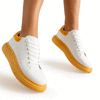 Women's white sports shoes with mustard inserts Gulio - Footwear