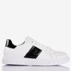 Women's white sports sneakers with black Hypnos inserts - Footwear