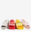 Yellow children's slippers with Super inscription - Footwear