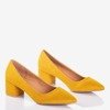 Yellow pumps on a low post Royale - Footwear
