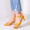 Yellow sandals on a Severin low heel - Footwear 1