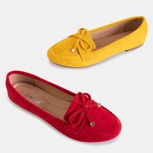 Yellow women's moccasins with a bow Gasioa - Shoes