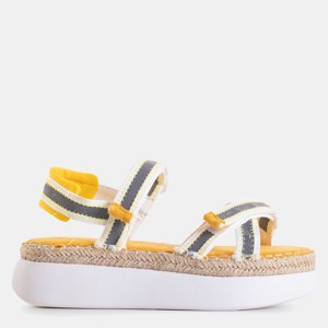Yellow women's sandals with reflective inserts Kollin - Footwear